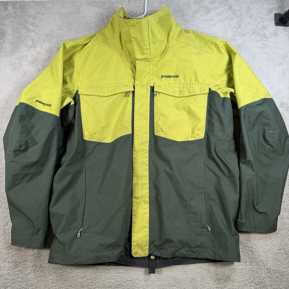 Patagonia Jacket Mens Large Green Snowshot Freeride Recco H2No Waterproof Lined